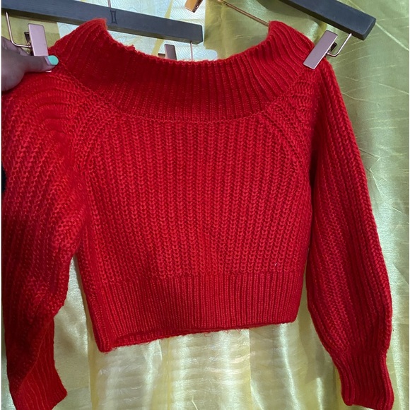 knitted off the shoulder sweater - Picture 2 of 5